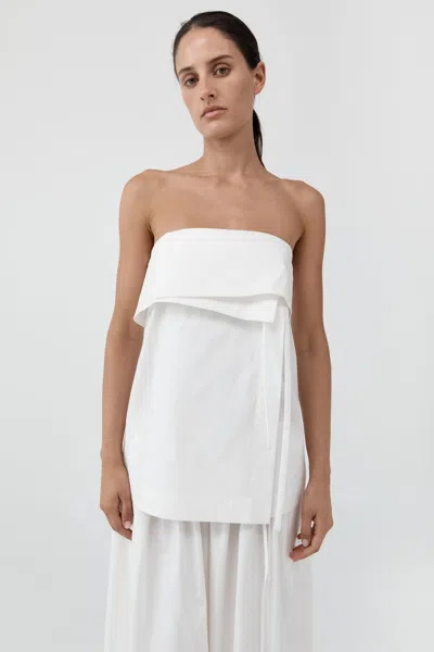 St Agni Strapless Wrap Top In Off White