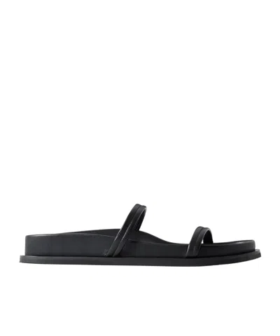 St Agni Strappy Slippers In Black
