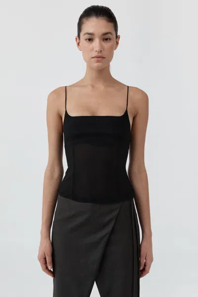 St Agni Stretch Silk Cami In Black