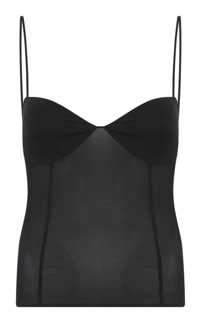 St Agni Stretch-silk Camisole Top In Black