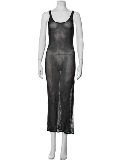 Pre-owned St Agni Striped Cover-up In Black