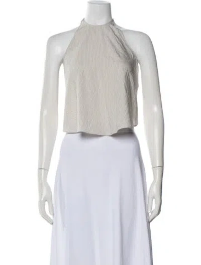 Pre-owned St Agni Striped Halterneck Crop Top In Neutral