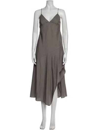 Pre-owned St Agni Striped Midi Length Dress W/ Tags In Green