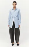 St Agni Striped Organic Cotton Shirt In Blue