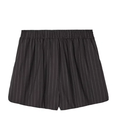 St Agni Striped Printed Shorts In Black