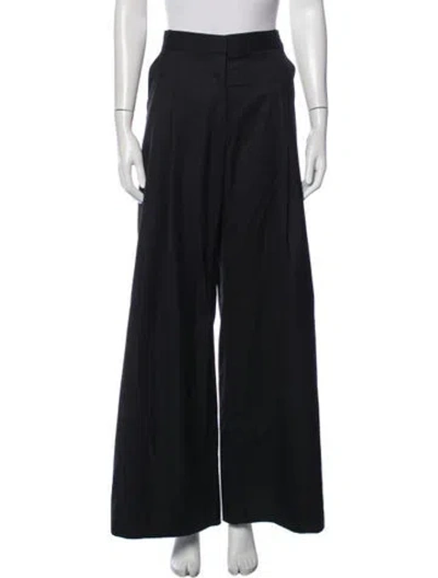 Pre-owned St Agni Striped Wide Leg Pants In Black