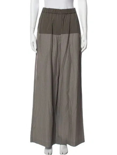 Pre-owned St Agni Striped Wide Leg Pants In Gray
