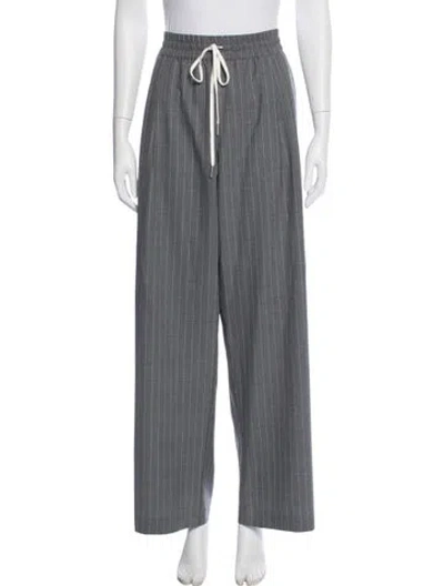 Pre-owned St Agni Striped Wide Leg Pants In Gray