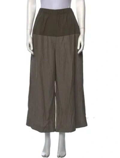 Pre-owned St Agni Striped Wide Leg Pants In Green