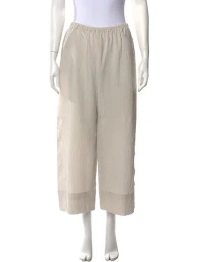 Pre-owned St Agni Striped Wide Leg Pants In Neutral
