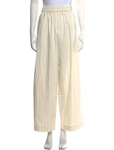 Pre-owned St Agni Striped Wide Leg Pants In Neutral