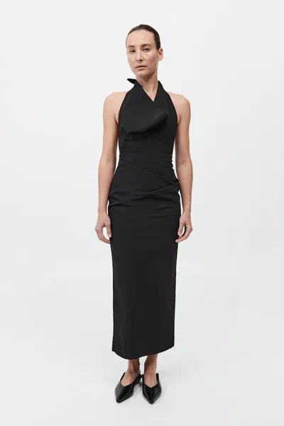 St Agni Structural Tie Dress In Black