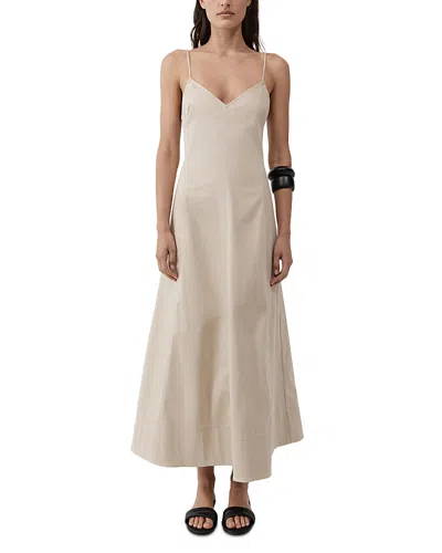 St Agni Structured Cotton Dress In Neutral