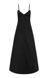 St Agni Structured Cotton Midi Dress In Black