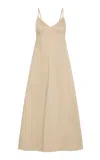 St Agni Structured Cotton Midi Dress In Neutral