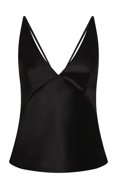St Agni St. Agni Structured Satin Cami In Black