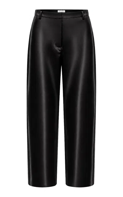 St Agni St. Agni Structured Satin Cotton-blend Balloon Pants In Black