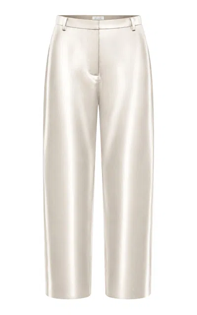 St Agni St. Agni Structured Satin Cotton-blend Balloon Pants In Ivory