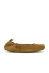 St Agni Suede Ballet Flat In Brown
