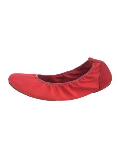 Pre-owned St Agni Suede Ballet Flats In Red