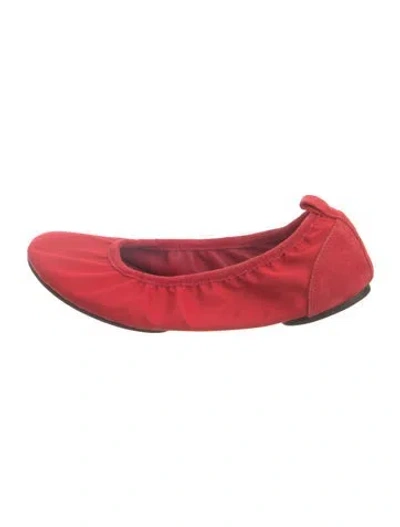 Pre-owned St Agni Suede Ballet Flats In Red