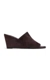 St Agni Suede Bandeau Wedge In Brown