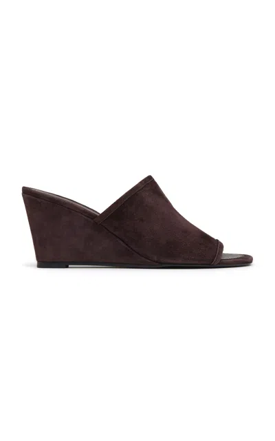 St Agni Suede Bandeau Wedge In Brown