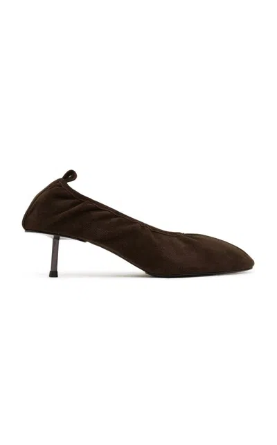 St Agni Suede Classic Ballet Heel In Brown