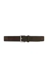 St Agni Suede Homme Belt In Brown