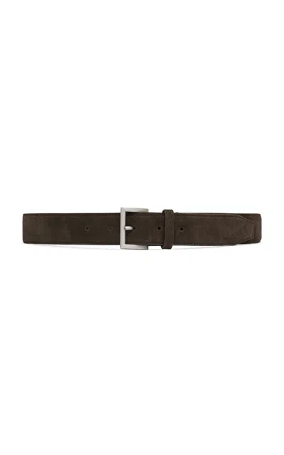 St Agni Suede Homme Belt In Brown