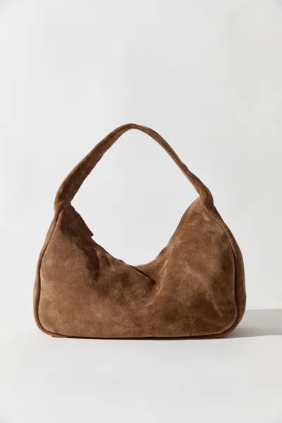 St Agni Suede Large Bon Bon Bag In Brown
