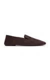 St Agni Suede Minimal Flat Loafer In Brown