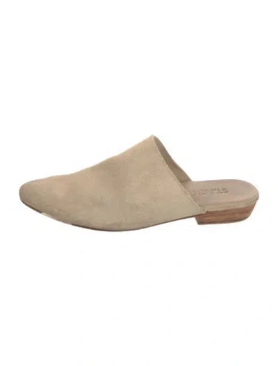 Pre-owned St Agni Suede Mules In Neutral