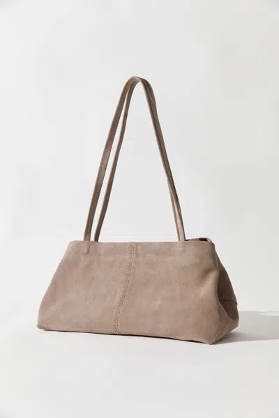 St Agni Suede Origami Tote In Almond