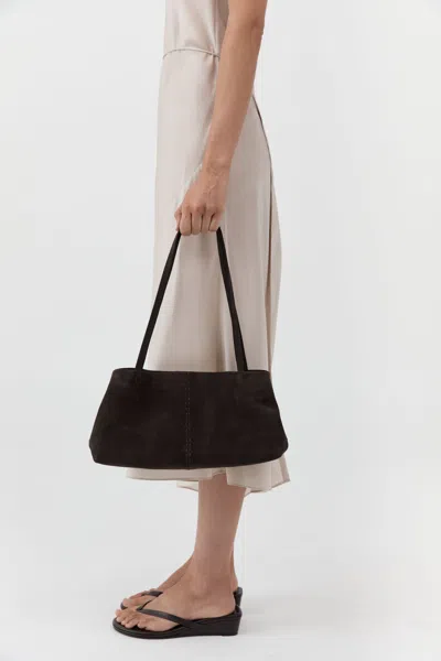 St Agni Suede Origami Tote In Coffee