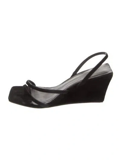 Pre-owned St Agni Suede Sandals In Black