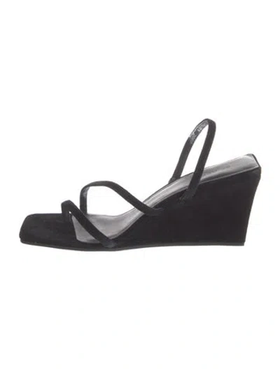 Pre-owned St Agni Suede Sandals In Black