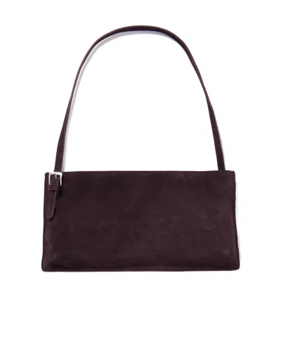 St Agni 90s Suede Shoulder Bag In Brown