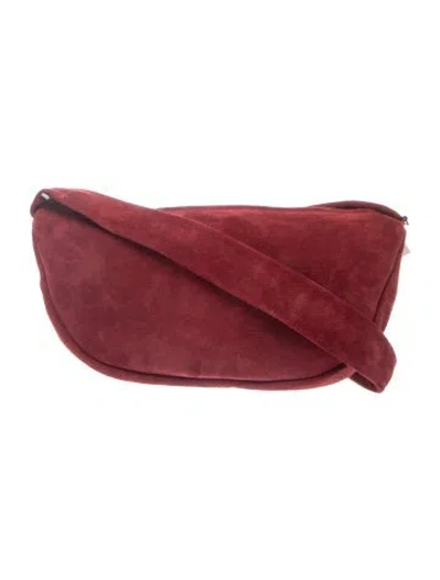 Pre-owned St Agni Suede Shoulder Bag In Burgundy