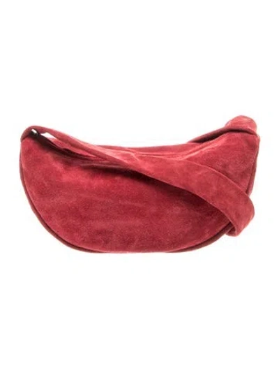 Pre-owned St Agni Suede Shoulder Bag In Red