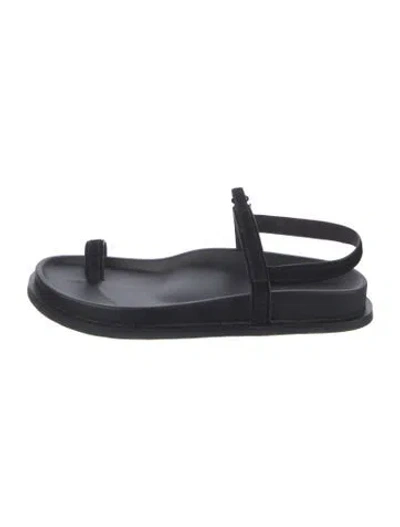 Pre-owned St Agni Suede Slingback Sandals In Black