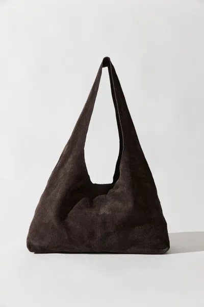 St Agni Suede Soft Bag In Brown