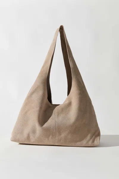 St Agni Suede Soft Bag In Brown