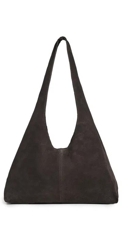 St Agni Suede Soft Bag Coffee In Brown