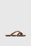St Agni Suede Soft Strap Slide In Brown
