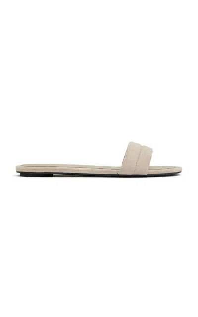 St Agni Suede Stitch Detail Slide In Neutral