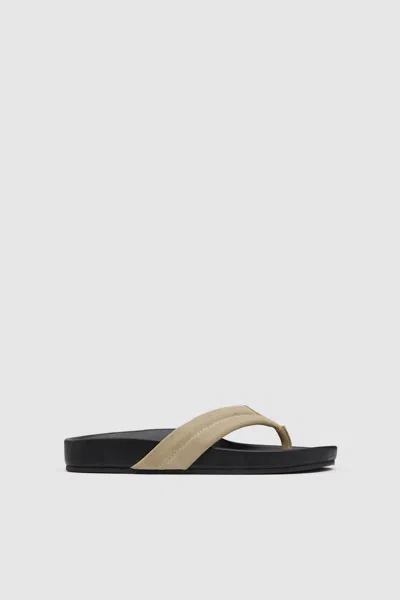 St Agni Suede Stitch Detail Thong Slide In Multi