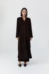 St Agni Suede Tailored Coat In Brown