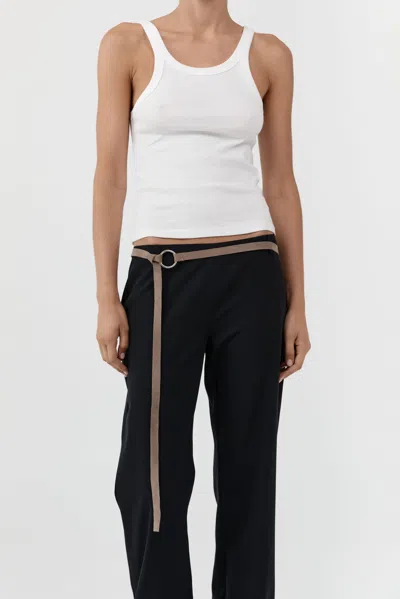 St Agni Suede Tie Belt In Brown