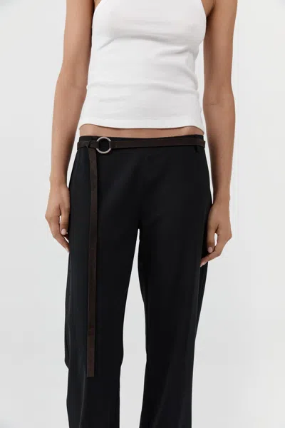 St Agni Suede Tie Belt In Brown